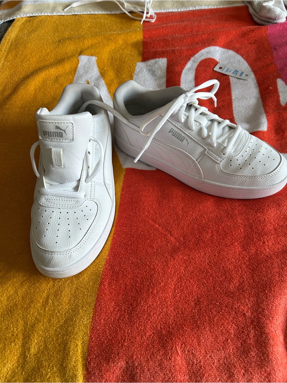 Puma White Low-Top Lace Sneakers